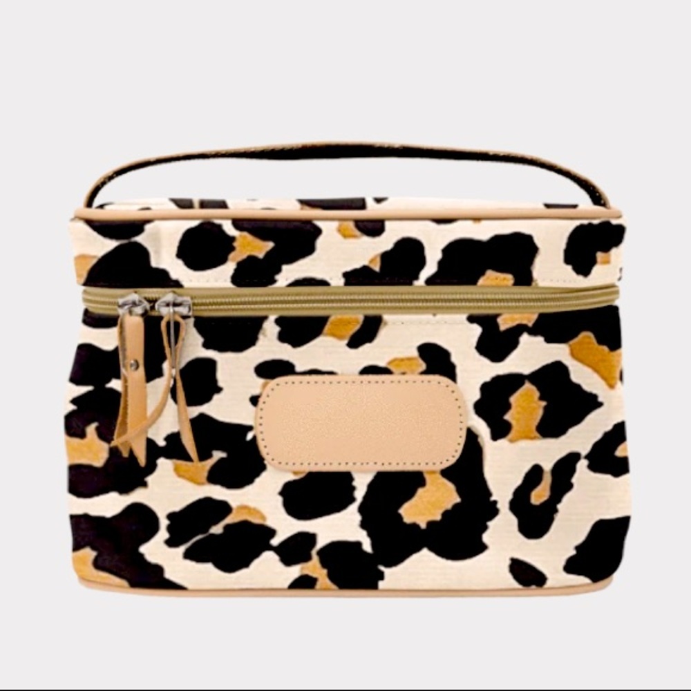 Jon Hart Makeup Case Leopard Coated Canvas